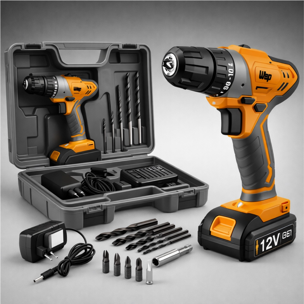 Kit Parafusadeira e Furadeira a Bateria 12V com maleta e brocas